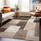 World Rug Gallery Contemporary Distressed Boxes Soft Area Rug 5' x 7' Brown 3005BROWN5X7 - alternate 1